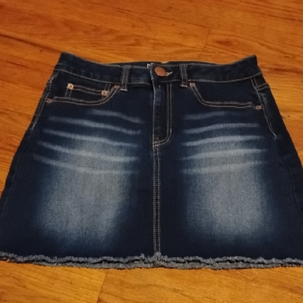 E-037 NOBO Dark Blue Denim Midi Skirt